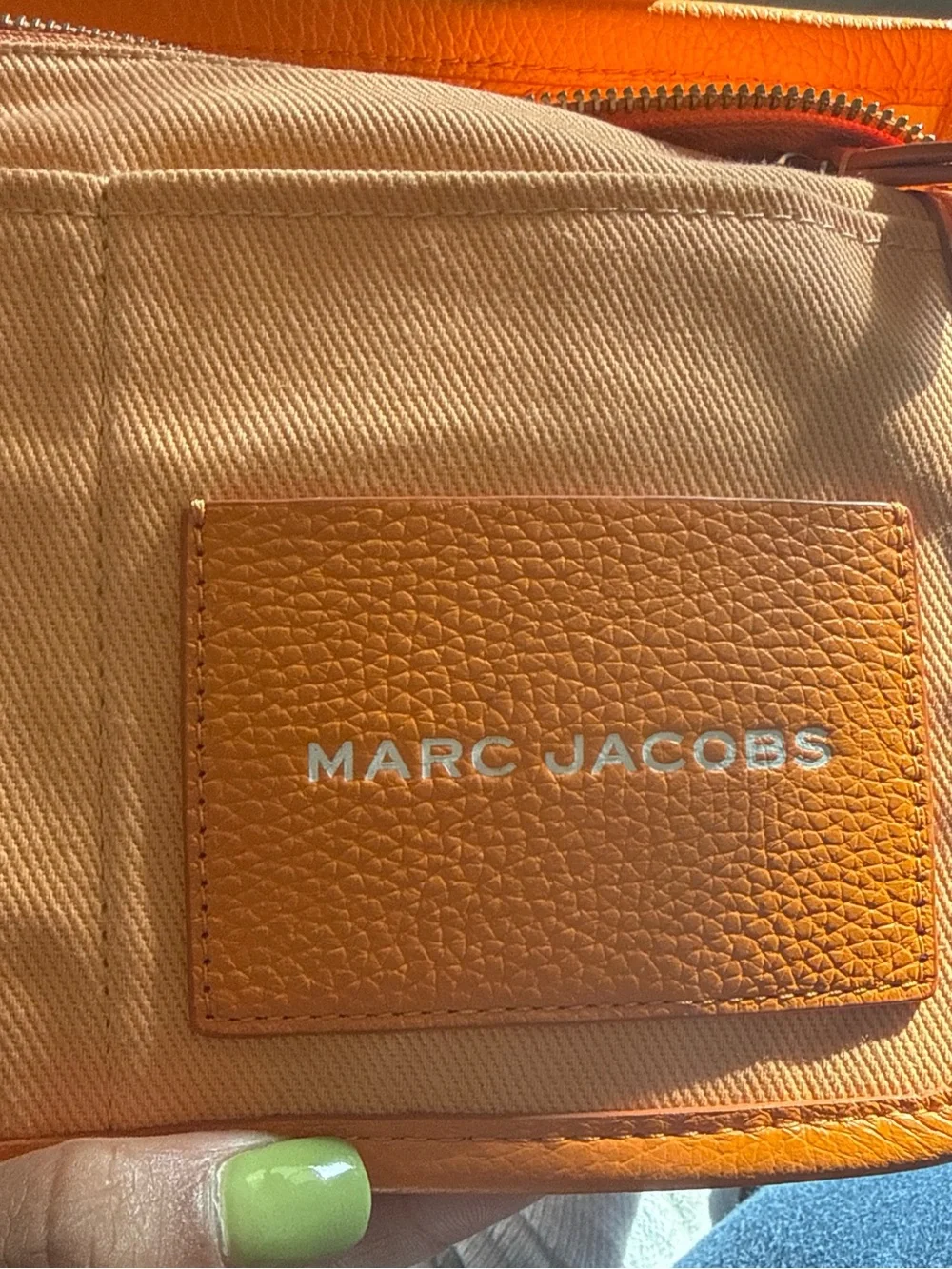 Marc Jacobs Orange Pebbled Leather Tote with Top Handles
